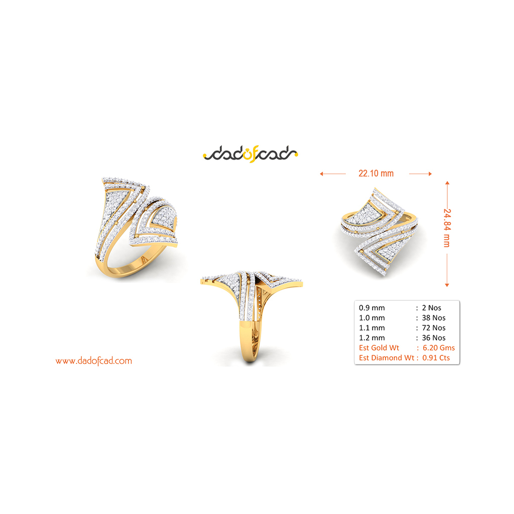 18k Yellow Gold Ring With Diamonds