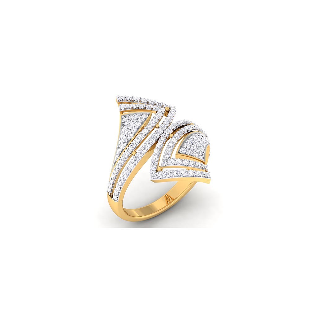 18k Yellow Gold Ring With Diamonds