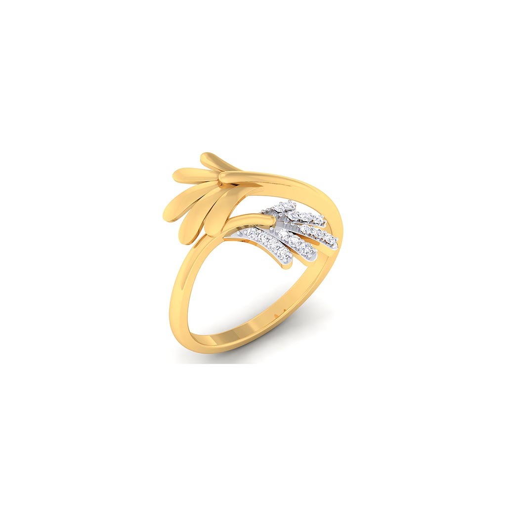 18k Yellow Gold Ring With Diamonds