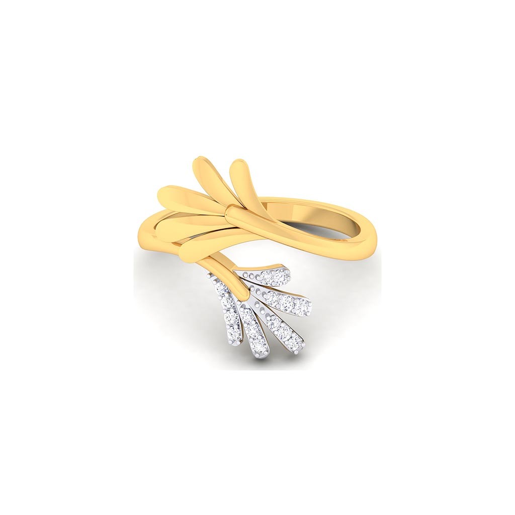 18k Yellow Gold Ring With Diamonds