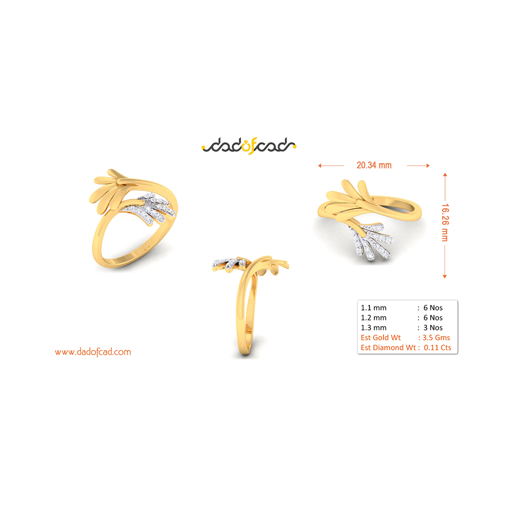 18k Yellow Gold Ring With Diamonds