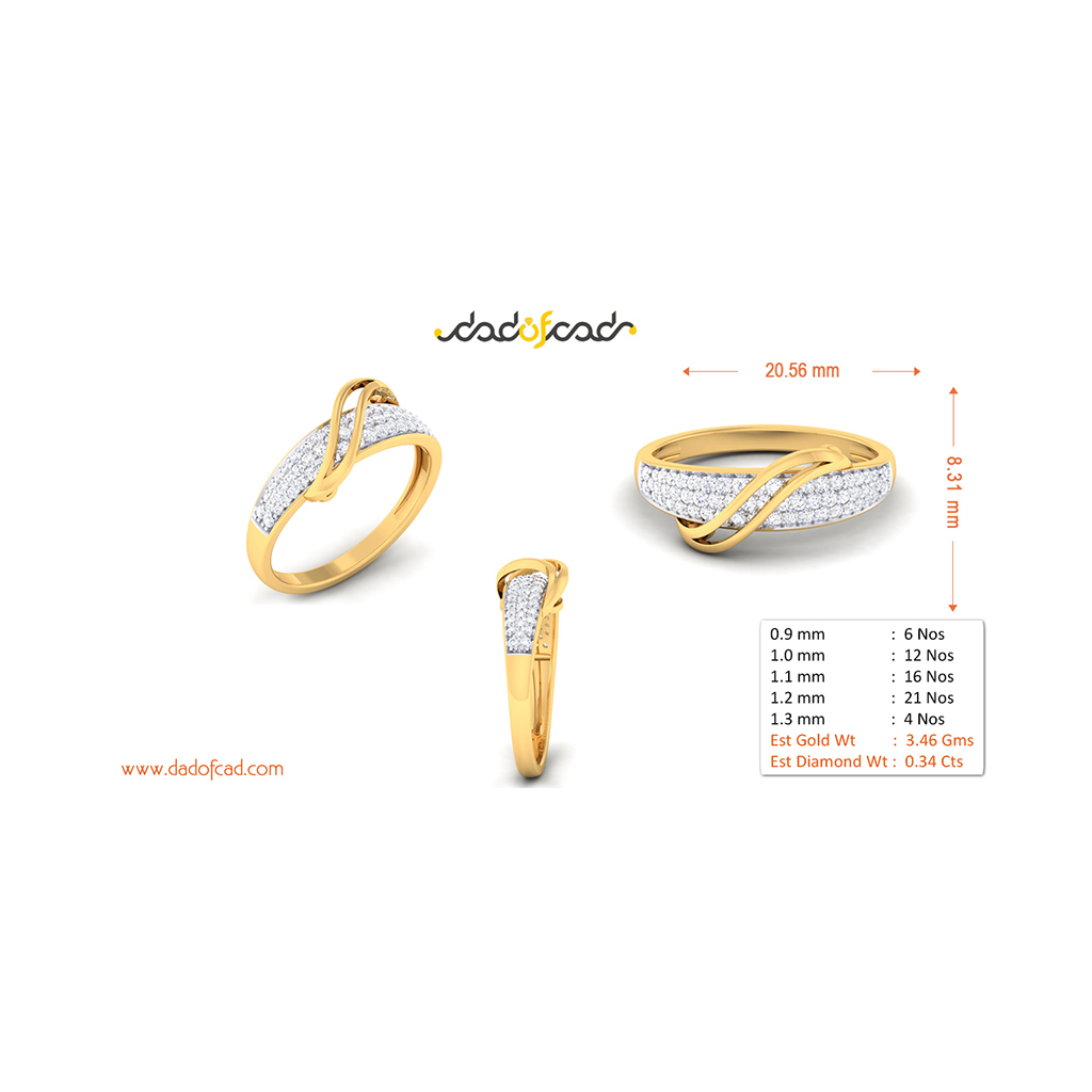 18k Yellow Gold Ring With Diamonds