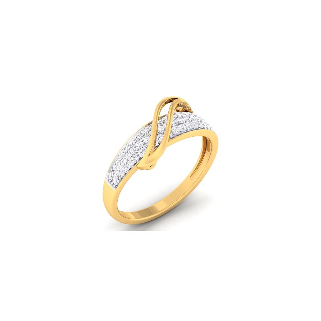 18k Yellow Gold Ring With Diamonds