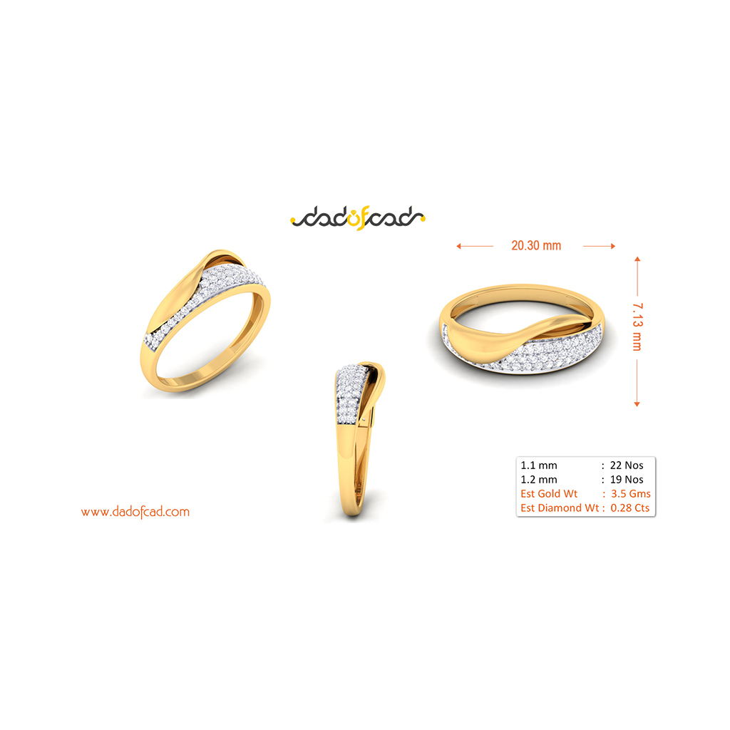 18k Yellow Gold Ring With Diamonds