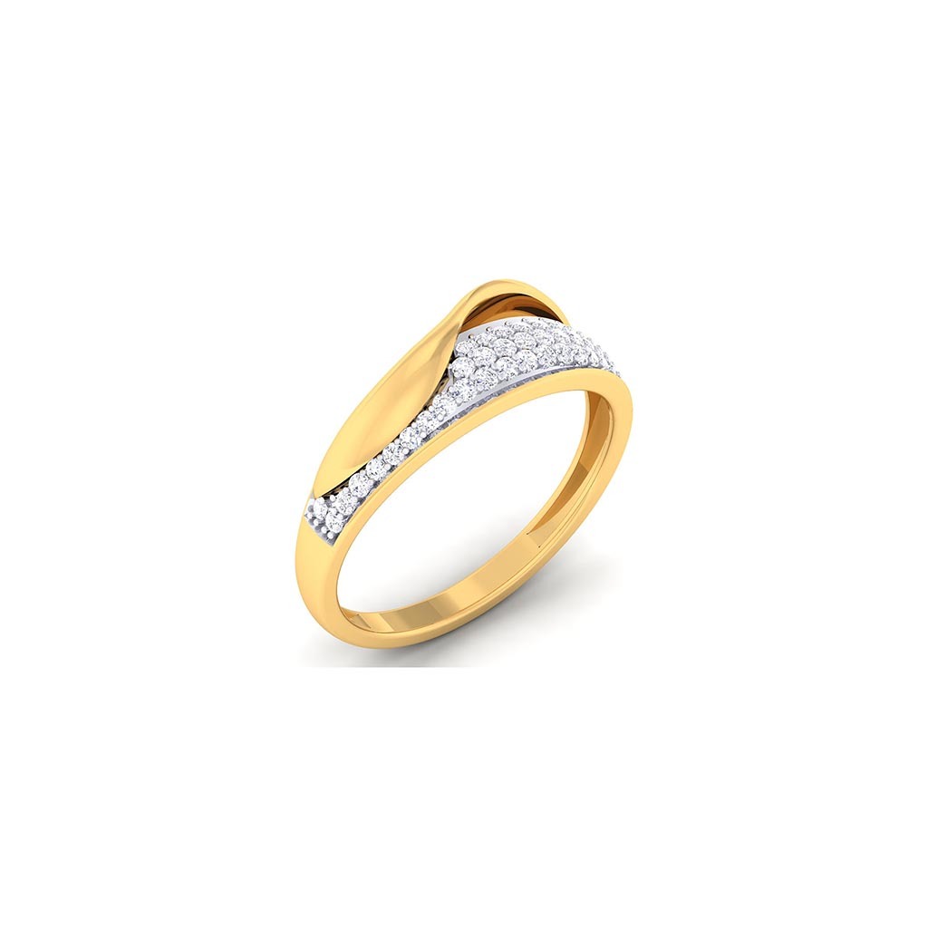 18k Yellow Gold Ring With Diamonds