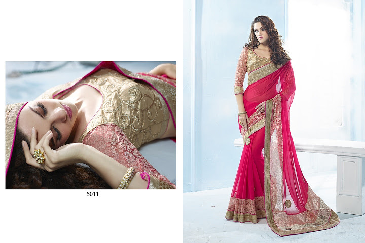 Silk Designer Half And Half Saree
