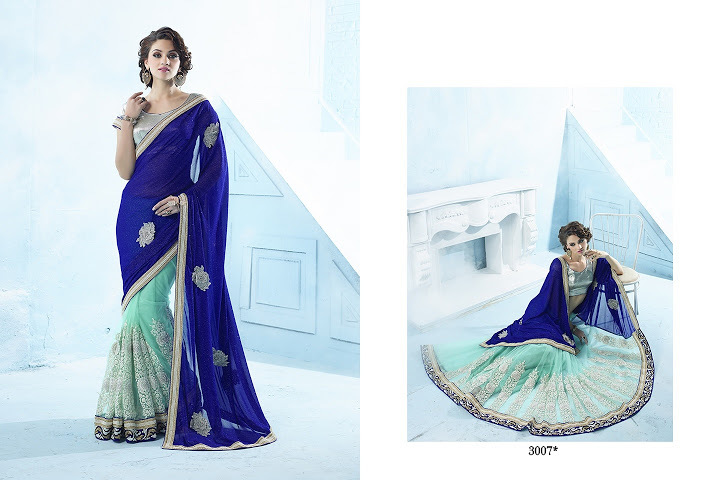 Silk Designer Half And Half Saree