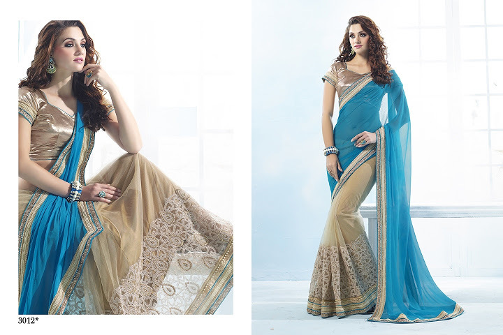 Silk Designer Half And Half Saree