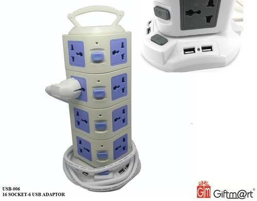 सॉकेट-6 Usb अडैप्टर