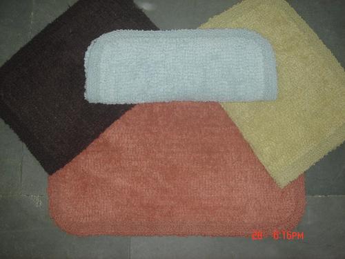 Cotton Bath Mats - Modern Rectangle Design, Multicolor Plain Pattern | Hand Washable, Attractive and Unique for Home Use