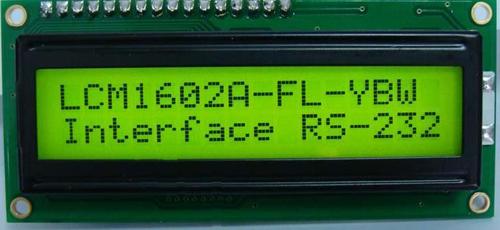 LCD Display Module - 160x2A Resolution, RS-232 Interface, Green Backlight | -20 to 70°C Operating Temperature, -30 to 80°C Storage Temperature, Premium Quality Liquid Crystal Technology