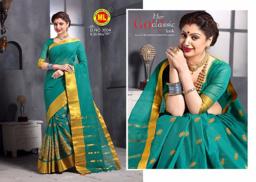 कॉटन फैशनेबल साड़ियों