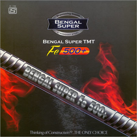 Bengal Super Fe 500+ - Ferric Steel 8-32mm, Fe 500+ Grade | High Strength, Corrosion Resistant, Durable, Seismic Resistant, Thermo-Mechanically Treated