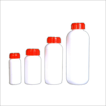 सफेद और लाल गोल कीटनाशक चौड़ी गर्दन की बोतल