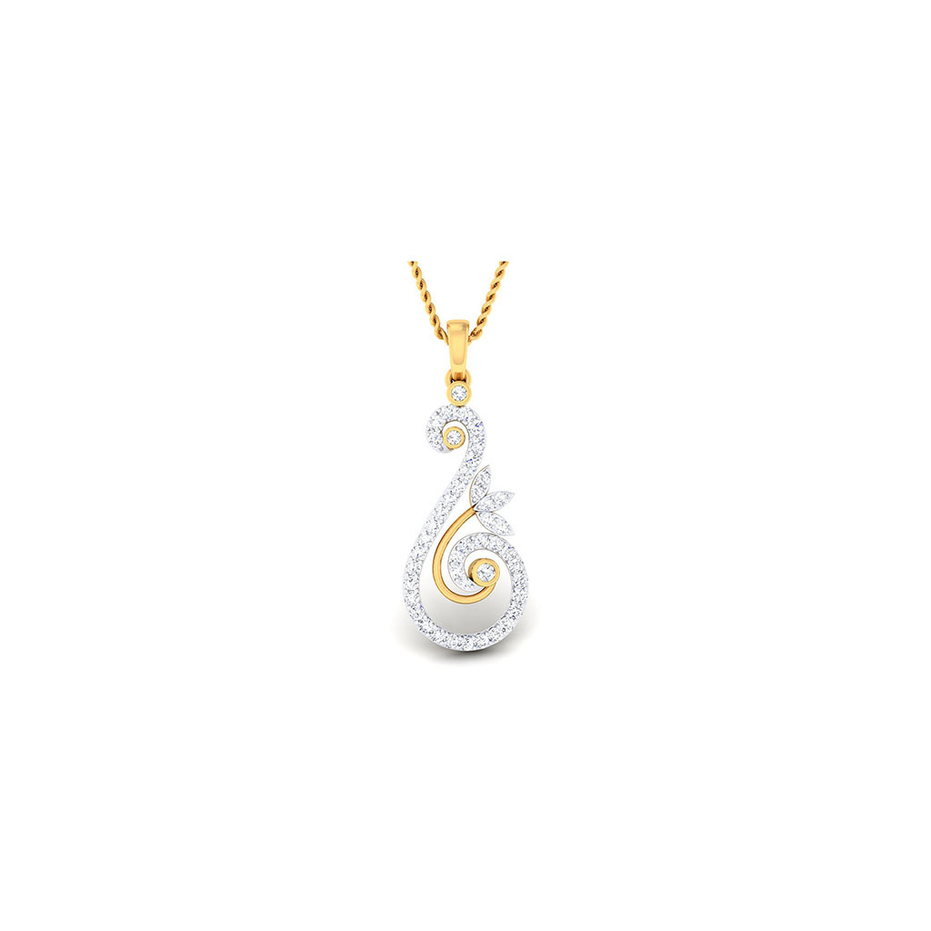 18k Yellow Gold Pendant With Diamonds