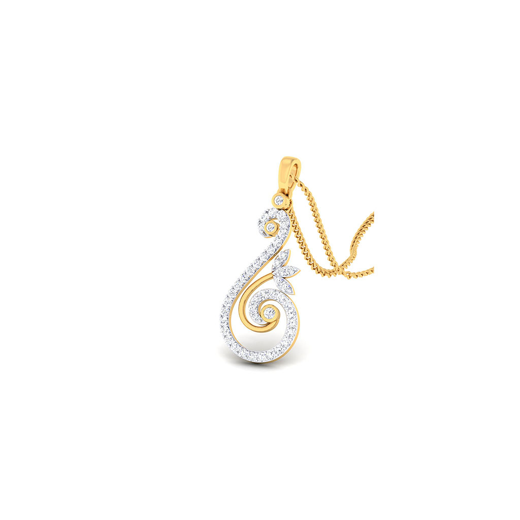 18k Yellow Gold Pendant With Diamonds