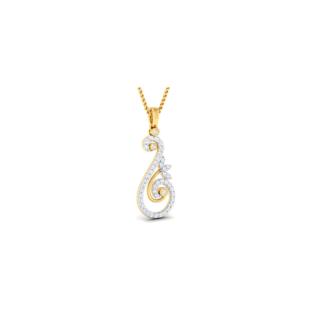 18k Yellow Gold Pendant With Diamonds