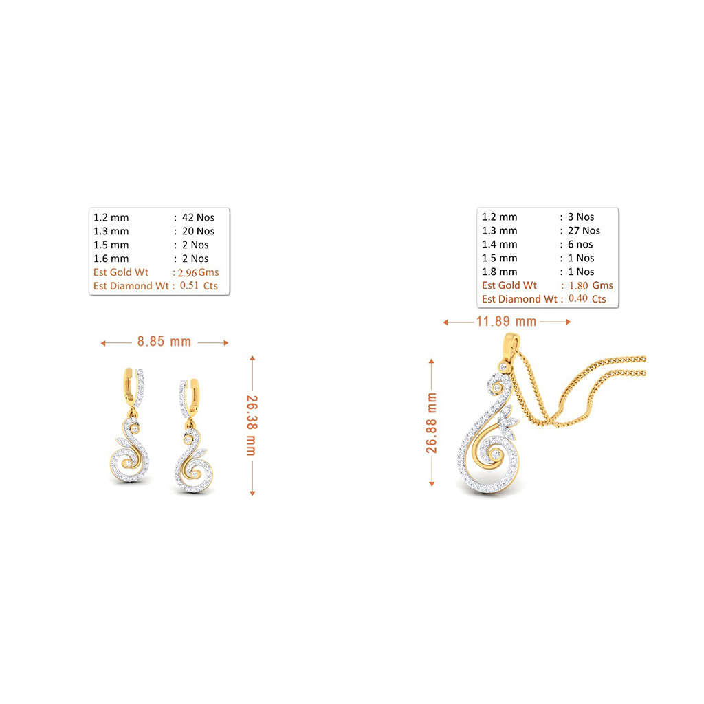 18k Yellow Gold Pendant With Diamonds