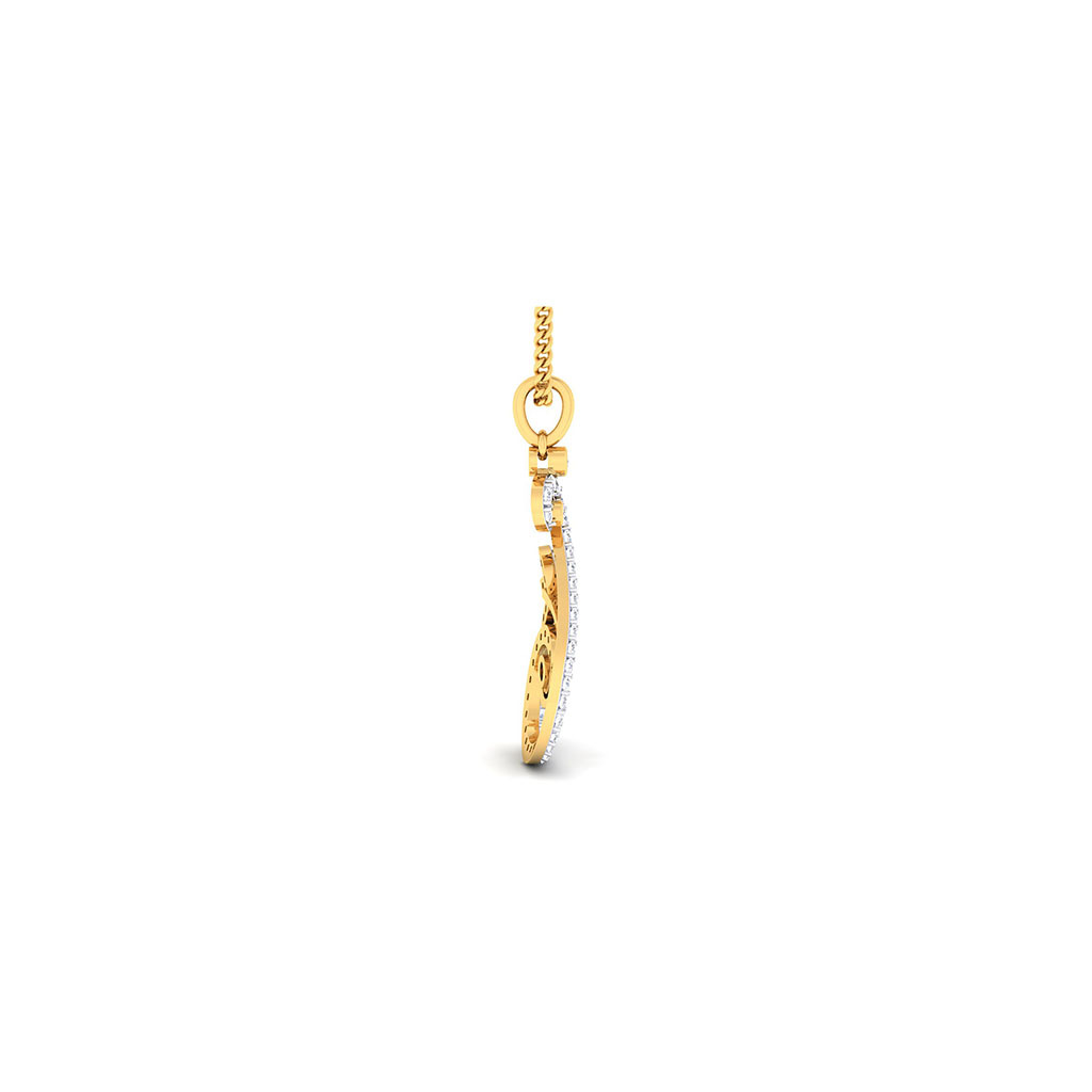 18k Yellow Gold Pendant With Diamonds