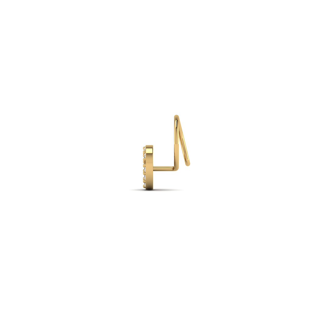 18k Yellow Gold Nose Pin With Diamonds