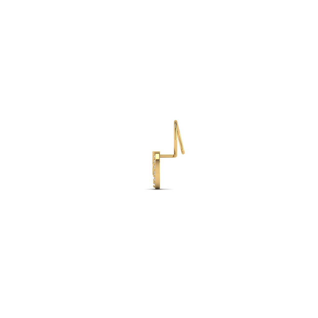18k Yellow Gold Nose Pin With Diamonds