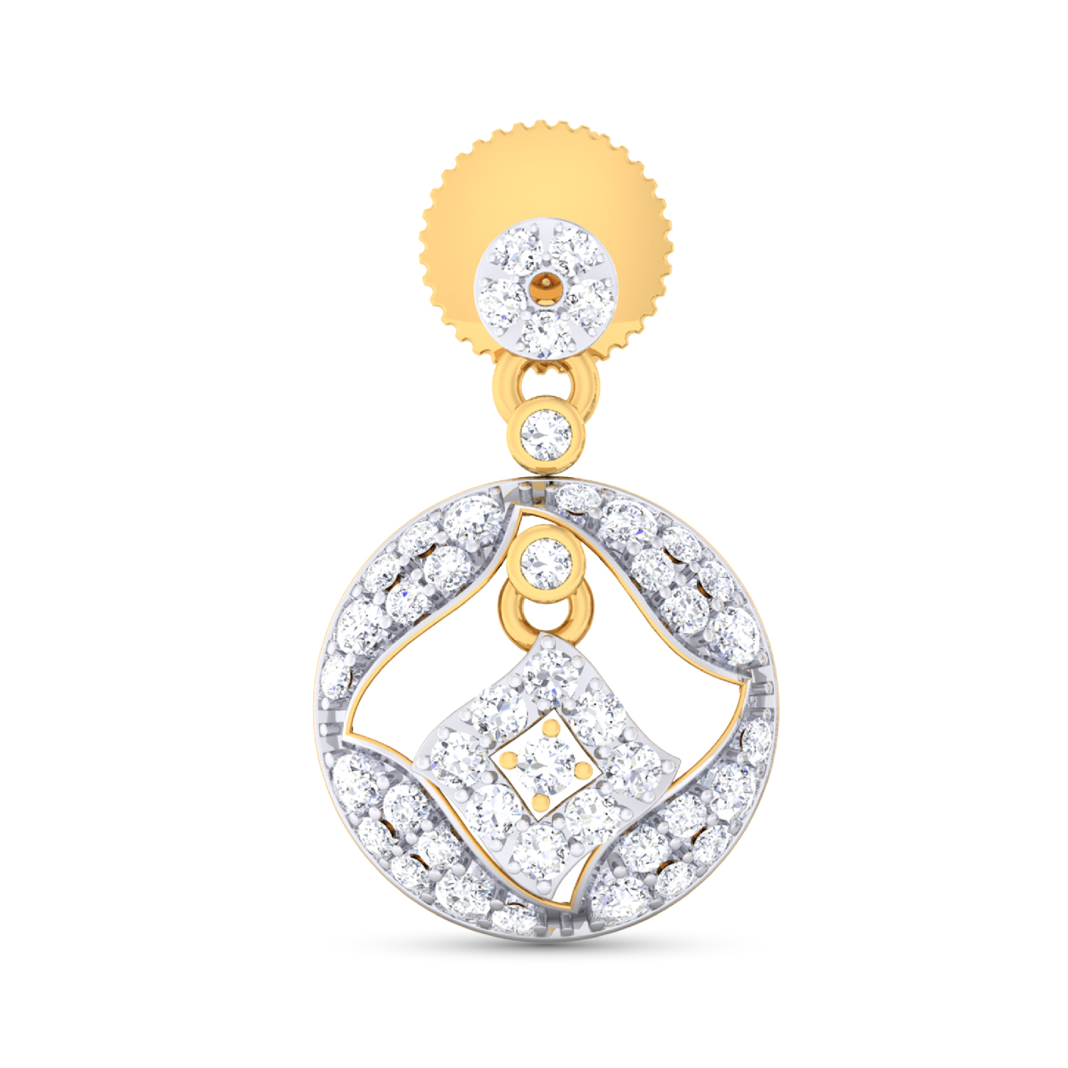 18k Yellow Gold Earring With Diamonds