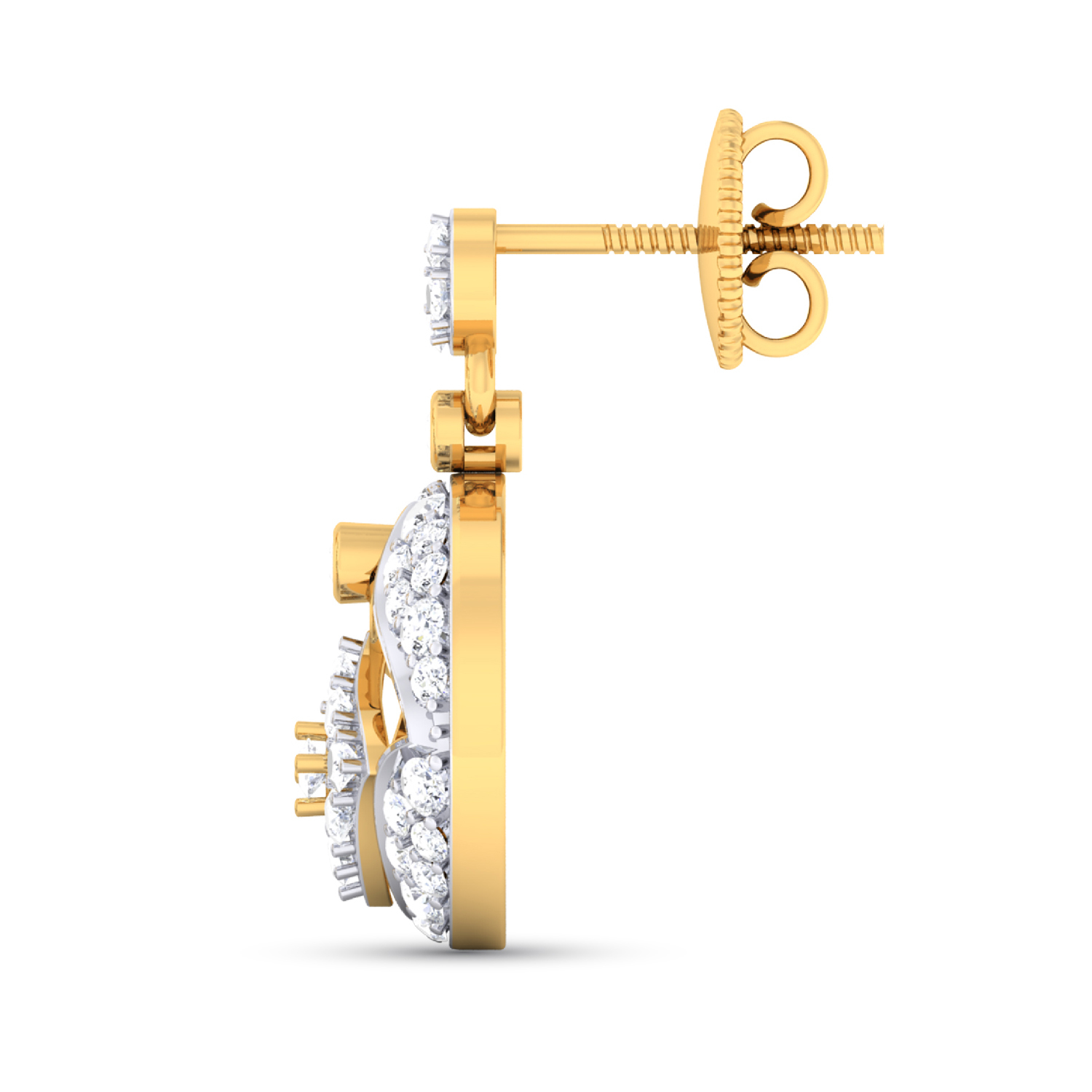 18k Yellow Gold Earring With Diamonds