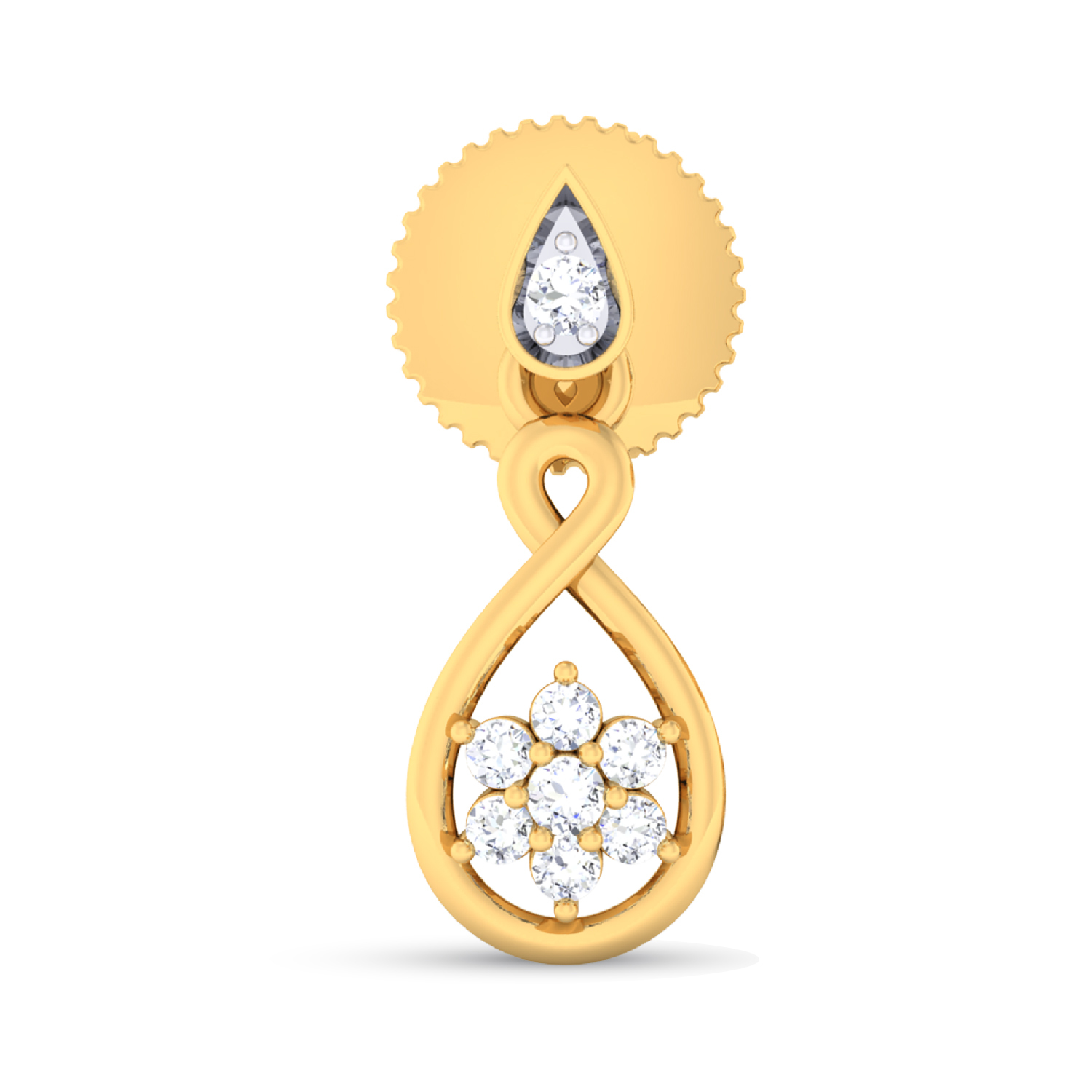 18k Yellow Gold Earring With Diamonds