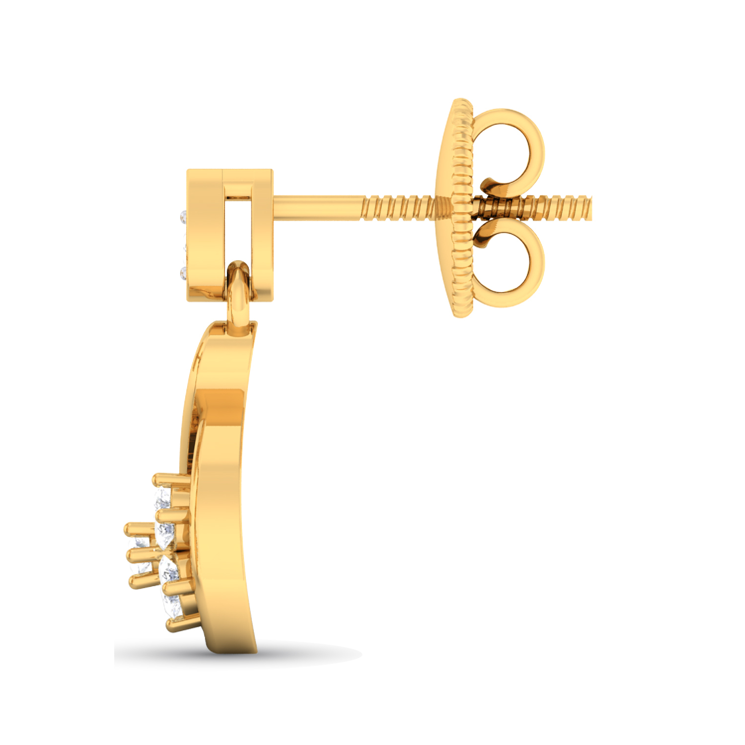 18k Yellow Gold Earring With Diamonds