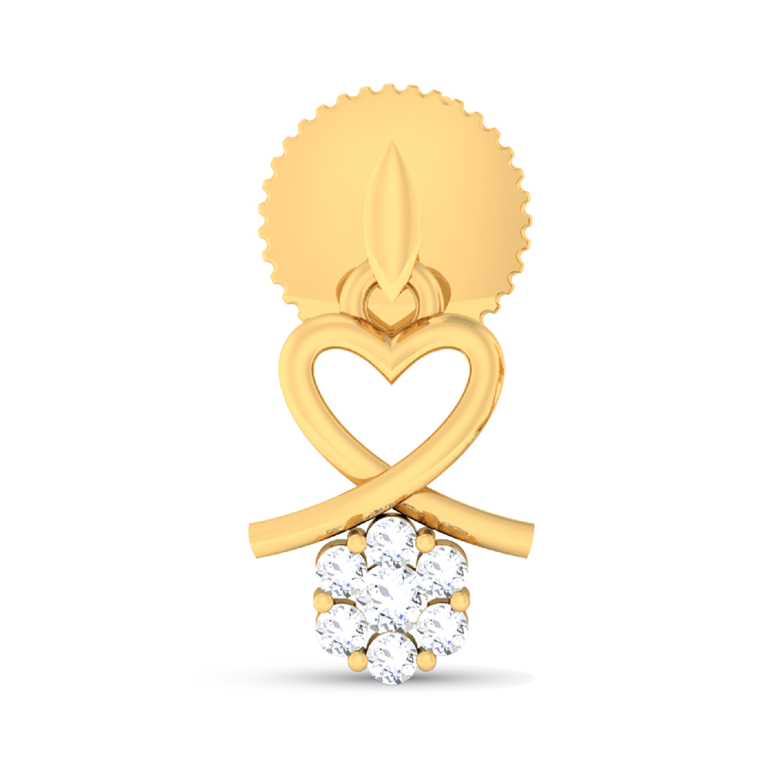 18k Yellow Gold Earring With Diamonds