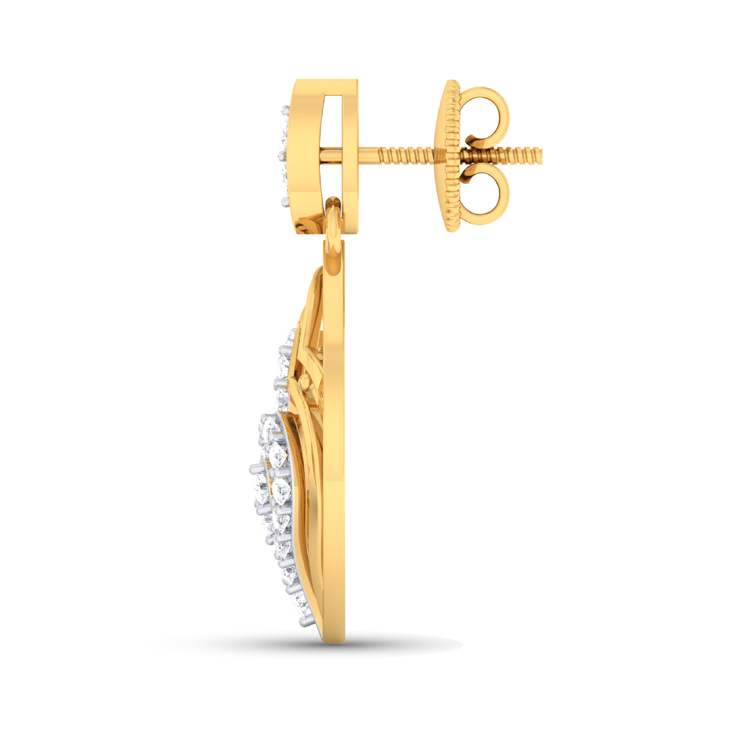 18k Yellow Gold Earring With Diamonds