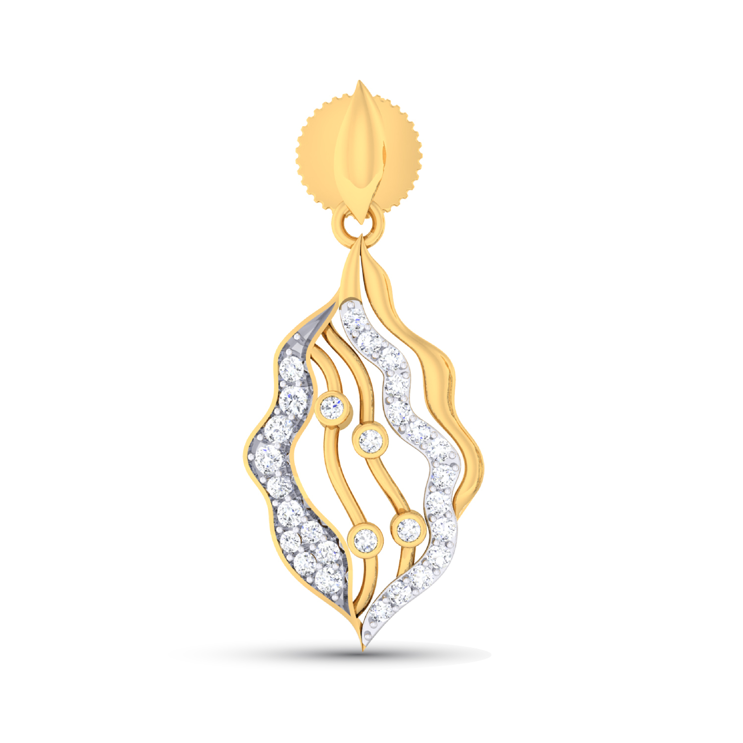 18k Yellow Gold Earring With Diamonds