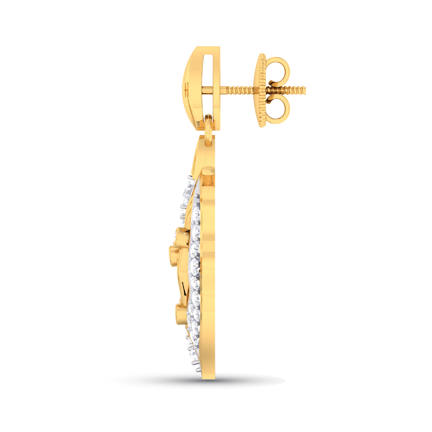 18k Yellow Gold Earring With Diamonds