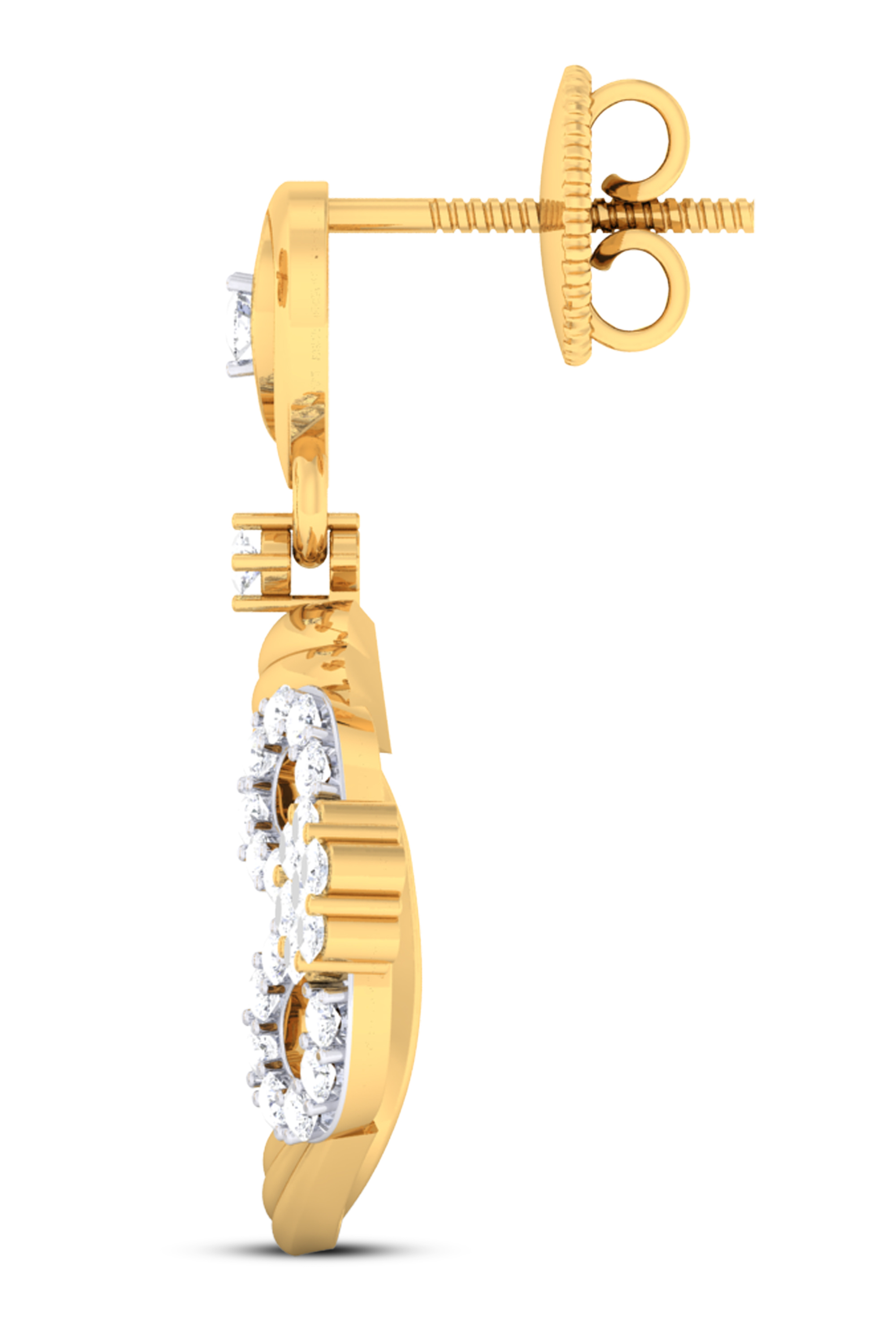 18k Yellow Gold Earring With Diamonds
