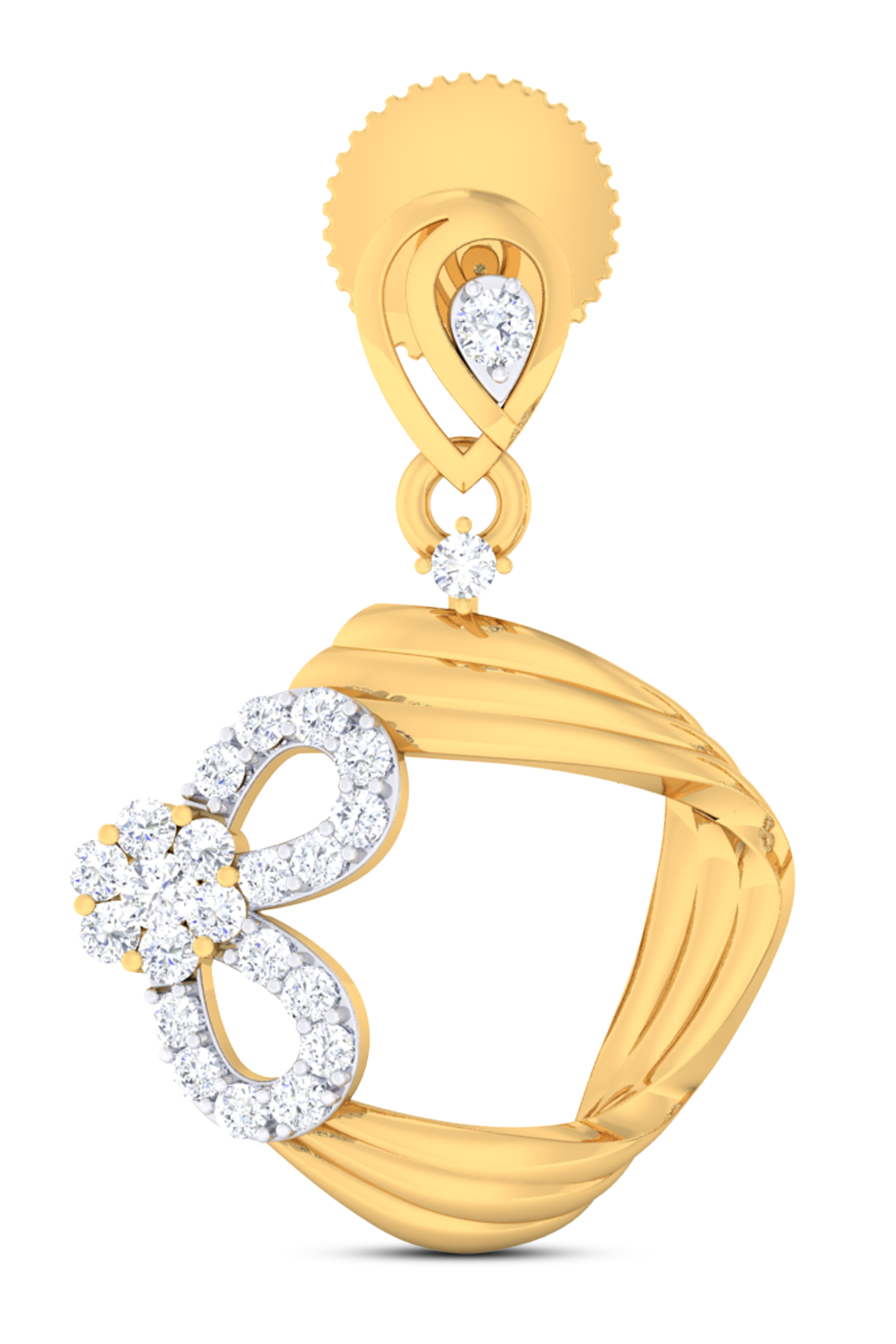 18k Yellow Gold Earring With Diamonds