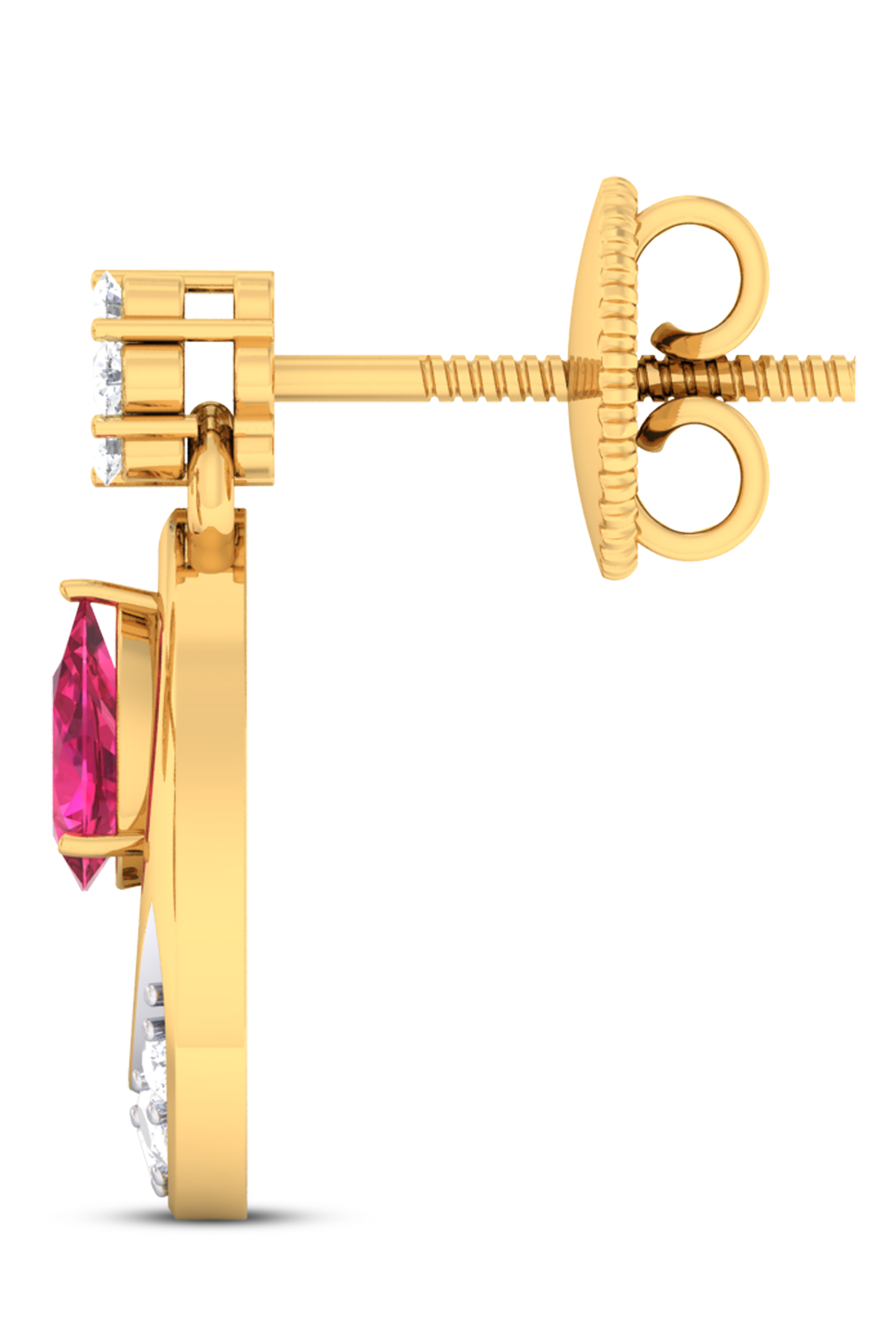 18k Yellow Gold Earring With Diamonds