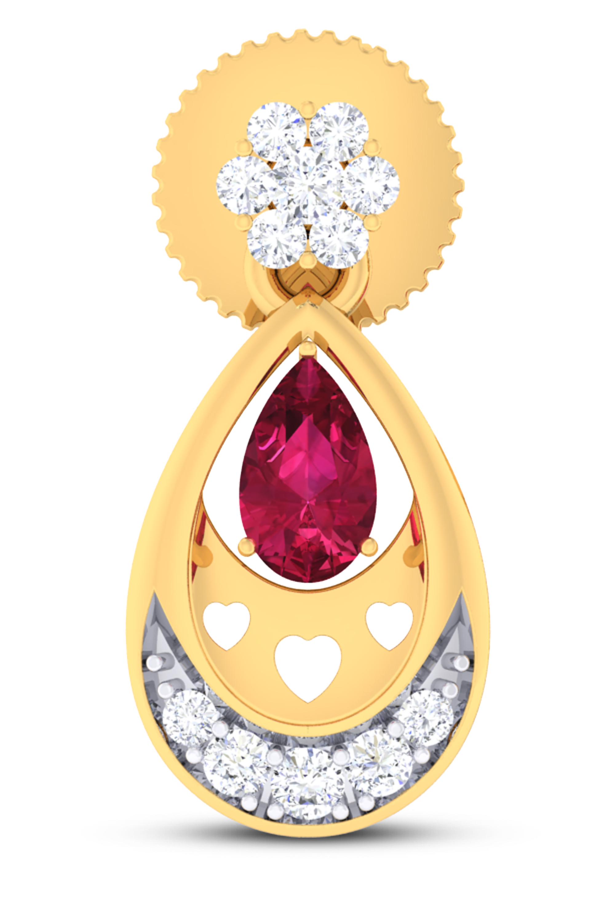 18k Yellow Gold Earring With Diamonds