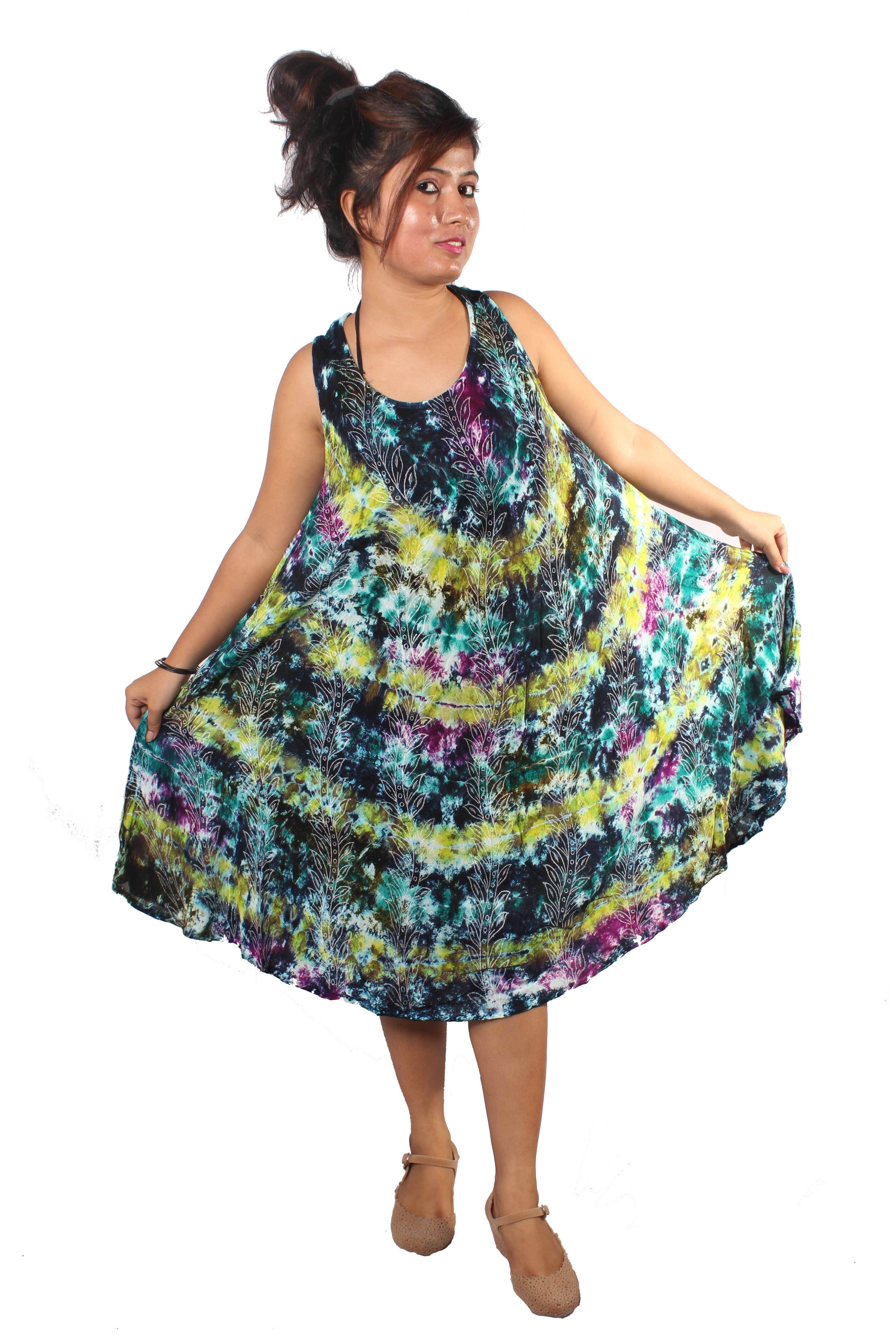 Multicolor Dress With Block Print