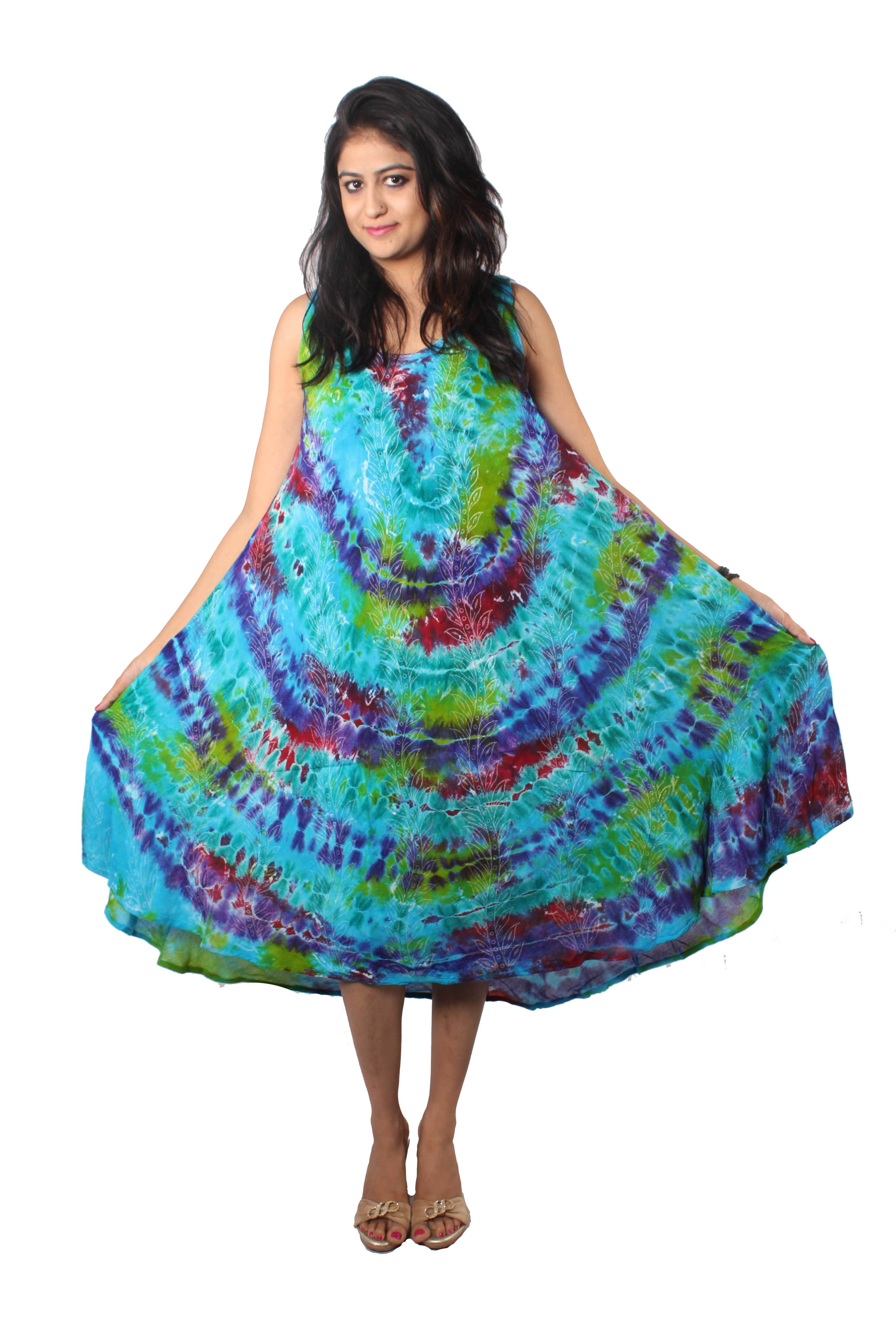Multicolor Dress With Block Print