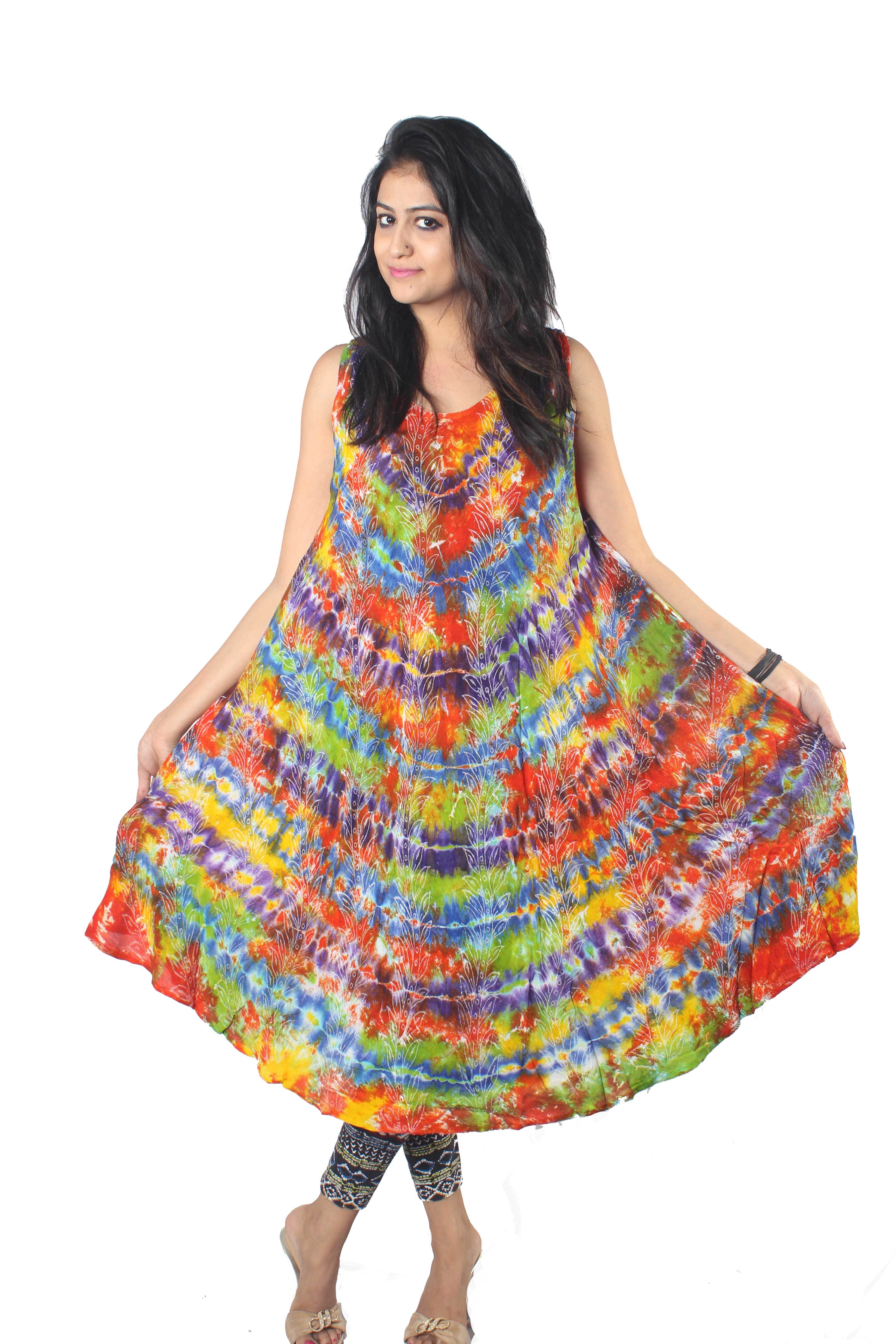 Multicolor Dress With Block Print