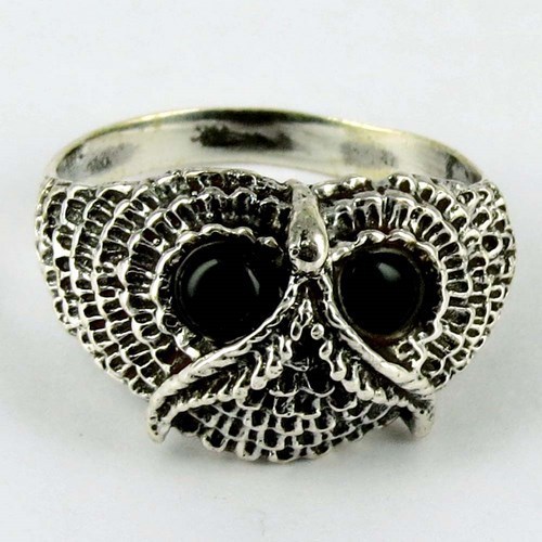 बूंद की आकृति !! काले ओनिक्स 925 स्टर्लिंग सिल्वर अंगूठी