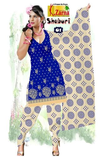 ब्लू एंड ब्राउन ड्रेस नाज़नीन प्रिंट