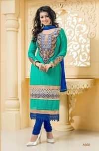 Dark Blue And Firozi Designer Salwar Suit