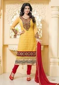 Yellow And Red Designer Salwar Kameez