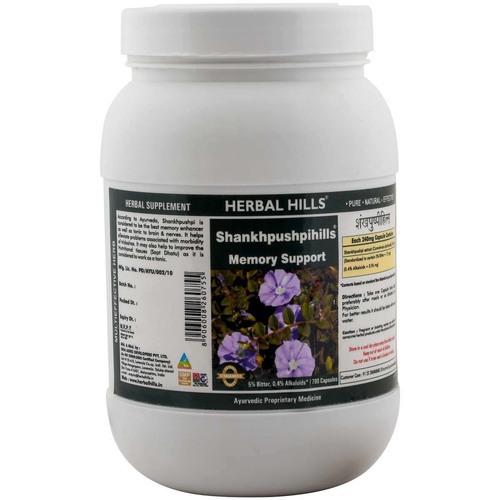 याददाश्त और एकाग्रता के लिए आयुर्वेदिक दवा की गोलियां - शंखपुष्पी 700 कैप्सूल