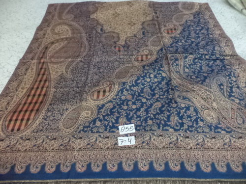 Jamawar Shawls - Viscose/Acrylic, 100x200 cm, Mix Color, Hand Made, Fringe Closure, Embroidered Pattern, Women's Wedding Shawl