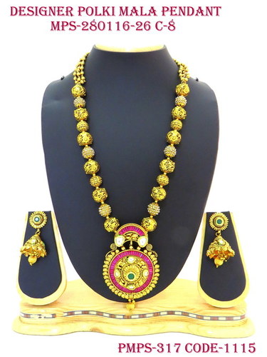 डिजाइनर पोल्की माला पेंडेंट