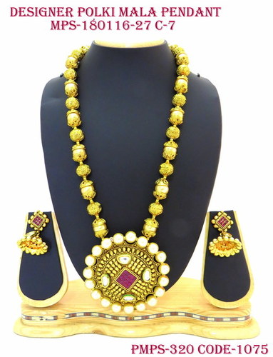 डिजाइनर पोल्की माला पेंडेंट