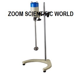 Laboratory Stirrer - Mild Steel & Chrome Plated, 220V AC 50Hz Motor, White & Blue Color, Adjustable Height with Variable Speed Control