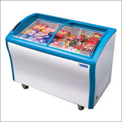 व्हाइट ग्लास टॉप फ्रीजर